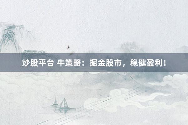 炒股平台 牛策略：掘金股市，稳健盈利！