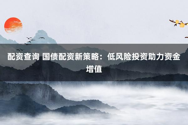 配资查询 国债配资新策略：低风险投资助力资金增值