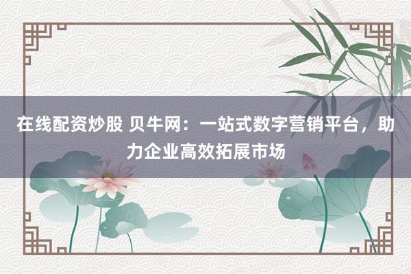 在线配资炒股 贝牛网：一站式数字营销平台，助力企业高效拓展市场