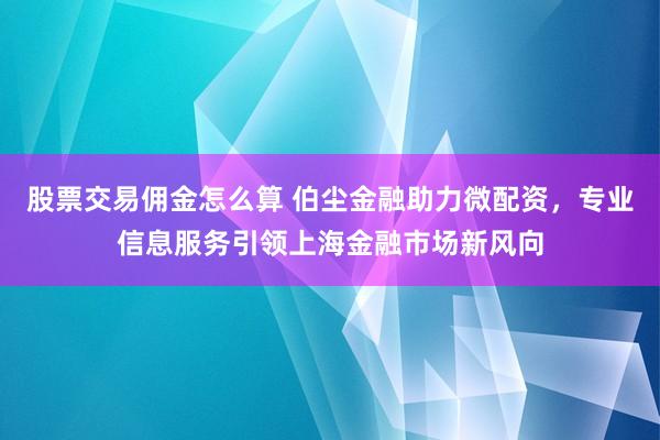 股票交易佣金怎么算 伯尘金融助力微配资，专业信息服务引领上海金融市场新风向