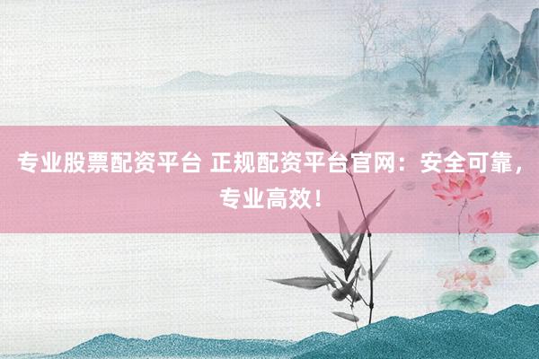 专业股票配资平台 正规配资平台官网：安全可靠，专业高效！