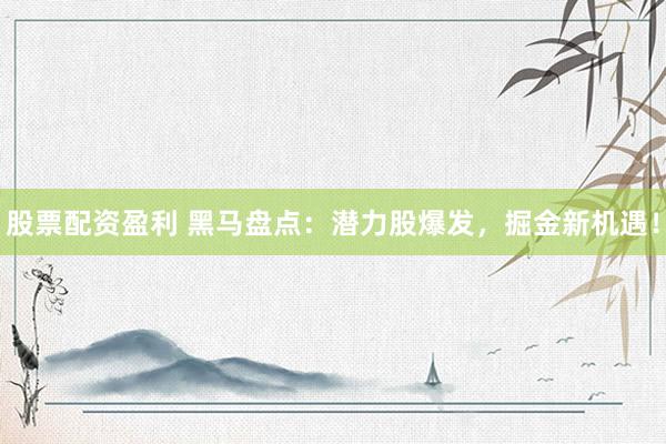股票配资盈利 黑马盘点：潜力股爆发，掘金新机遇！