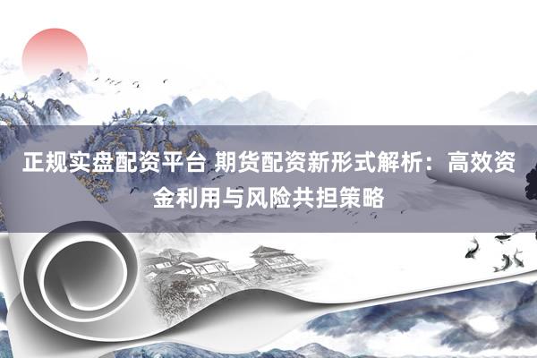 正规实盘配资平台 期货配资新形式解析：高效资金利用与风险共担策略