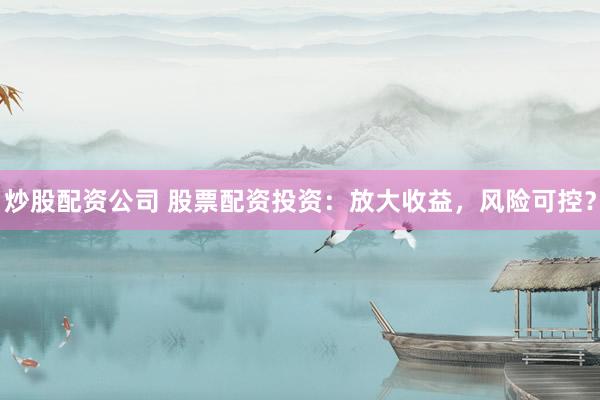 炒股配资公司 股票配资投资:放大收益,风险可控?
