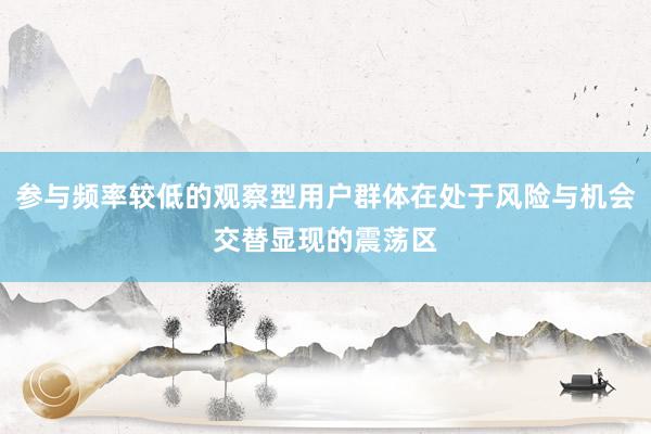 参与频率较低的观察型用户群体在处于风险与机会交替显现的震荡区